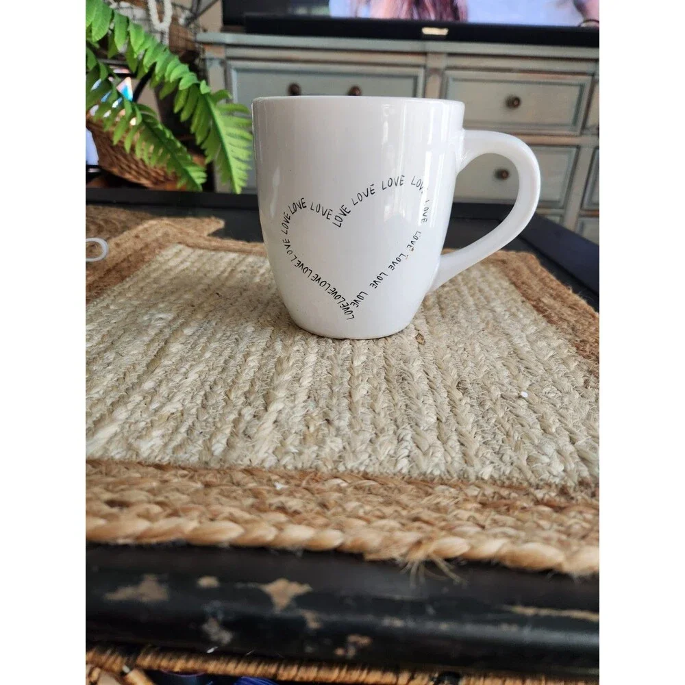 Pier‎ 1 One Ceramic Dolomite Love Coffee Mug